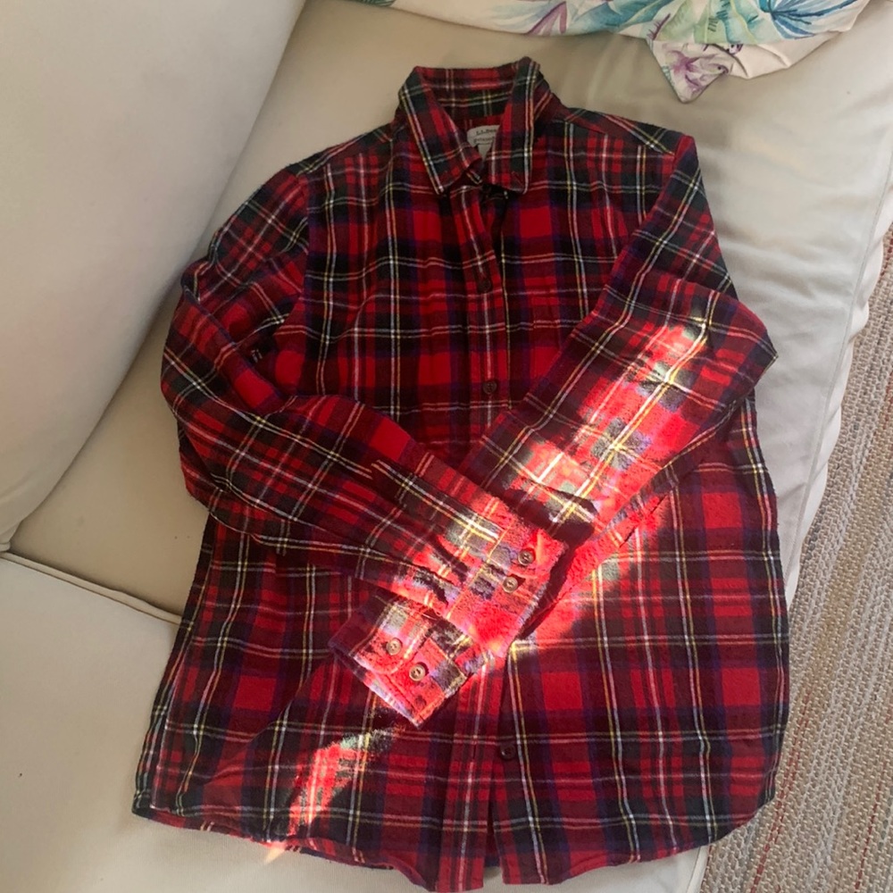 LL Bean 100% cotton flannel shirt, size XS